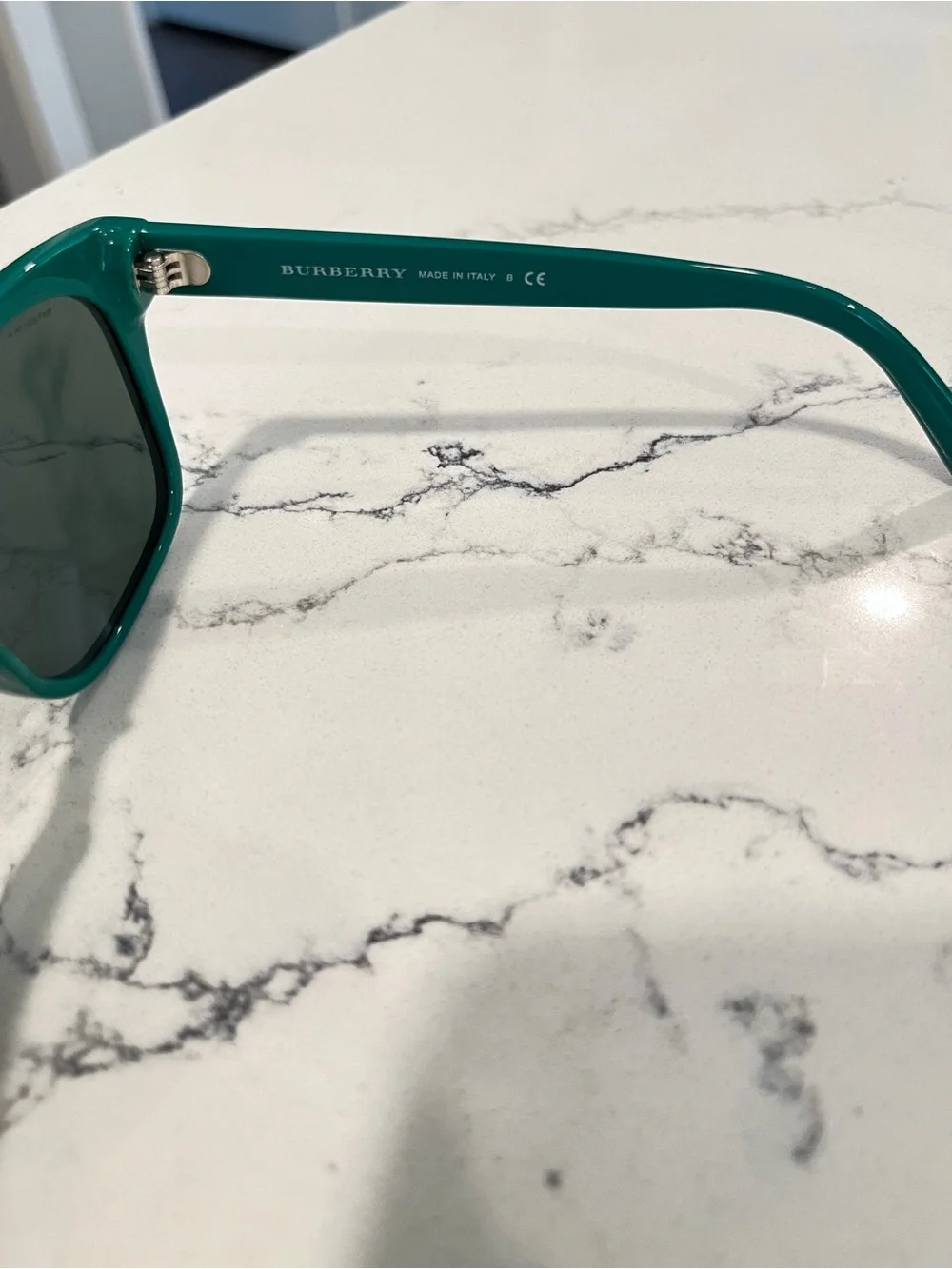 Burberry Sunglasses BE4140 Teal Green Rectangular Grey Sunnies Designer Woman